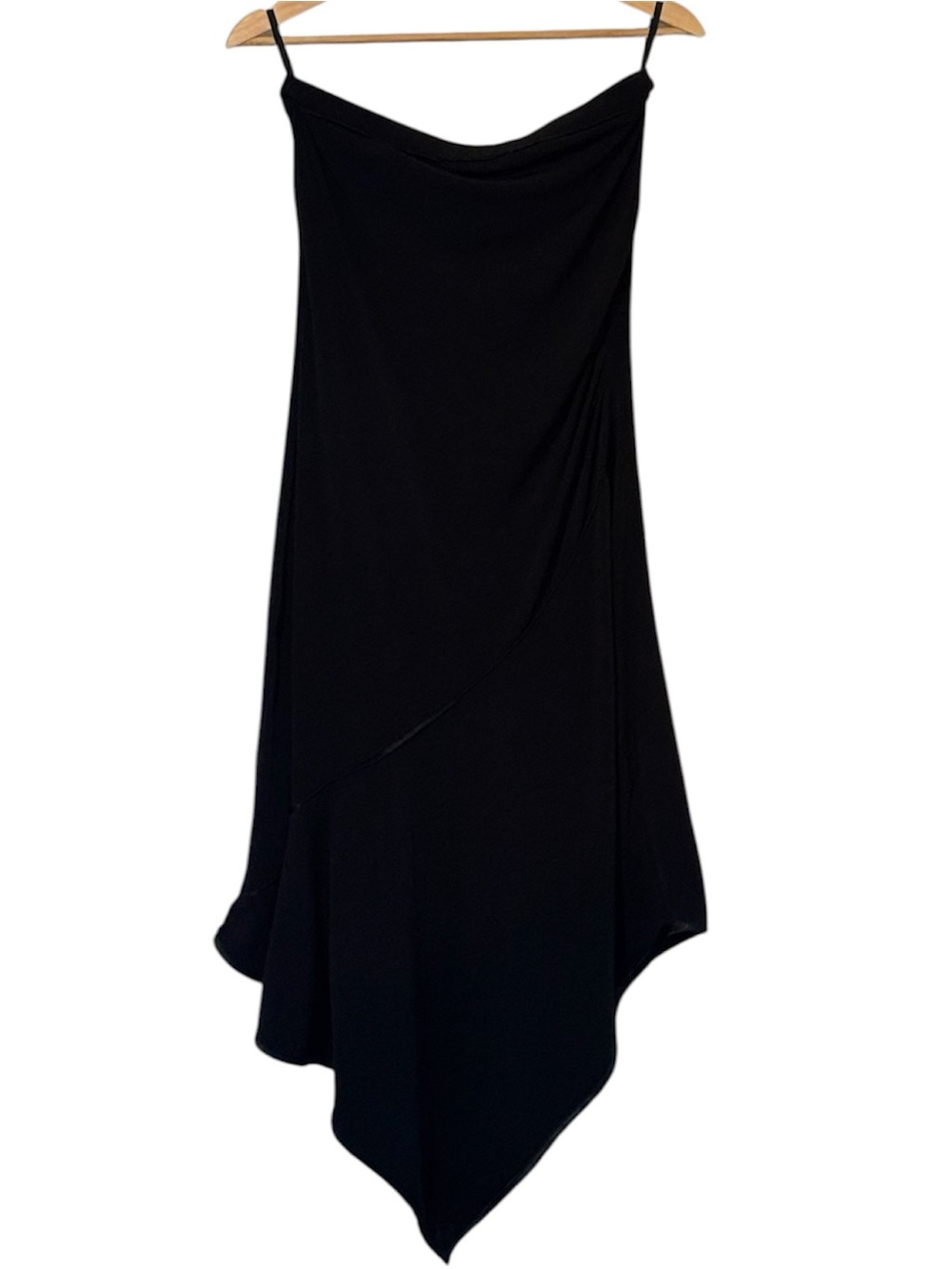 Black Asymmetric Strapless Dress Vintage